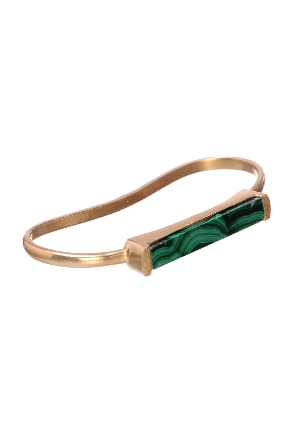 Gold Finish Malachite Cuff Bracelet