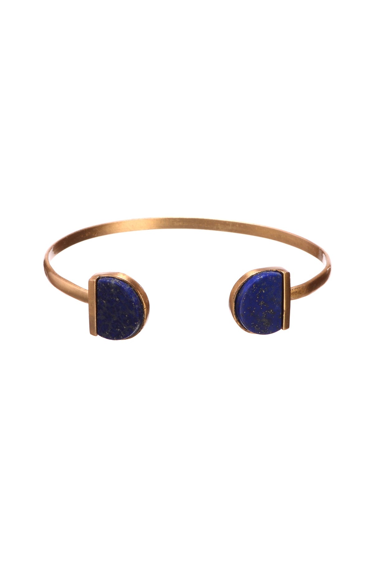 Gold Finish Lapis Bangle