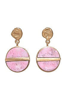Gold Finish Rhodochrosite Garnet Earrings