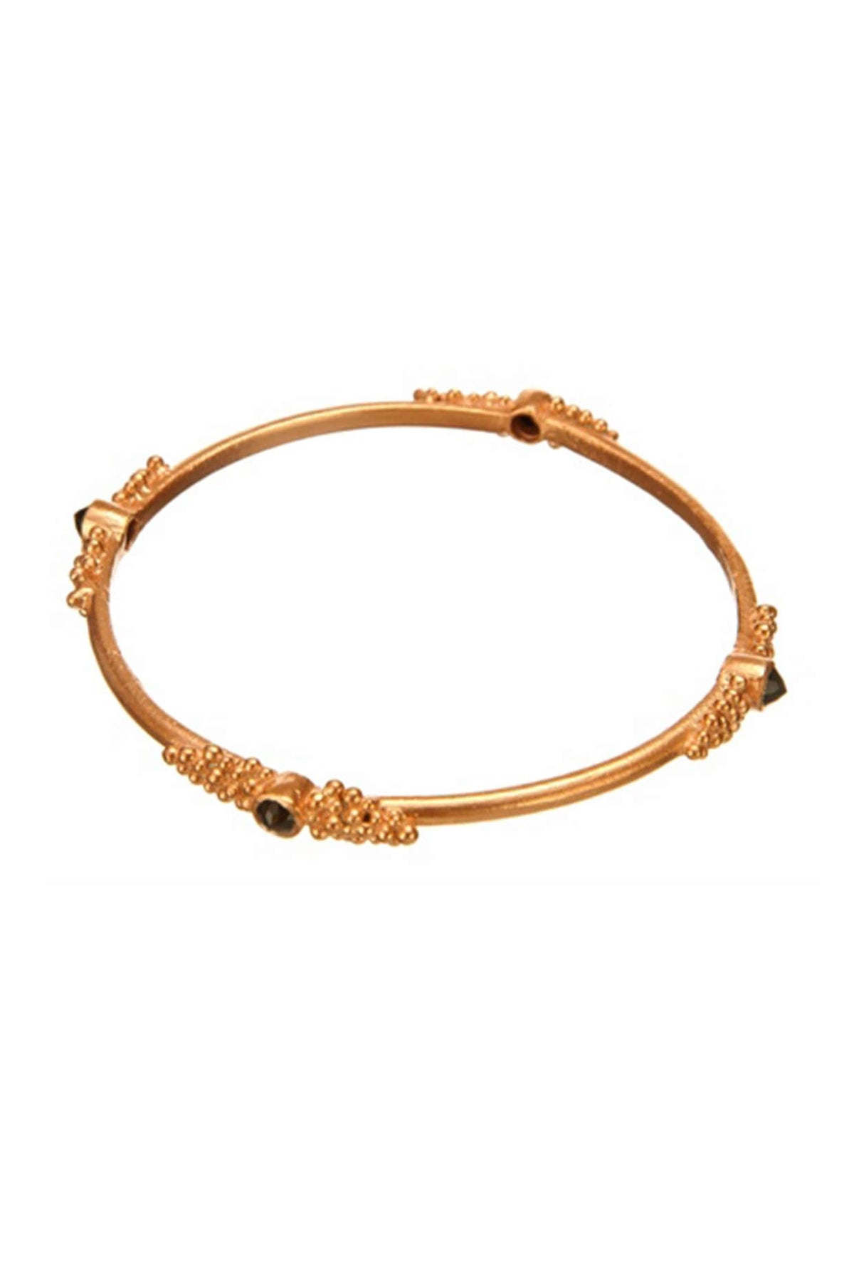 Rose Gold Finish Black Onyx Bangle