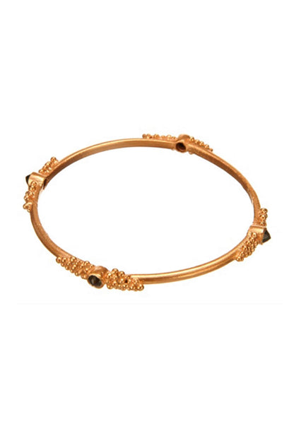 Rose Gold Finish Black Onyx Bangle