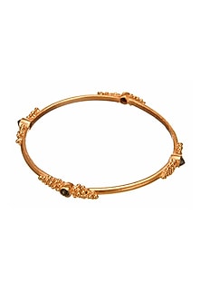 Rose Gold Finish Black Onyx Bangle