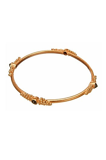 Rose Gold Finish Black Onyx Bangle