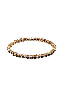 Gold Finish Black Onyx Bangle