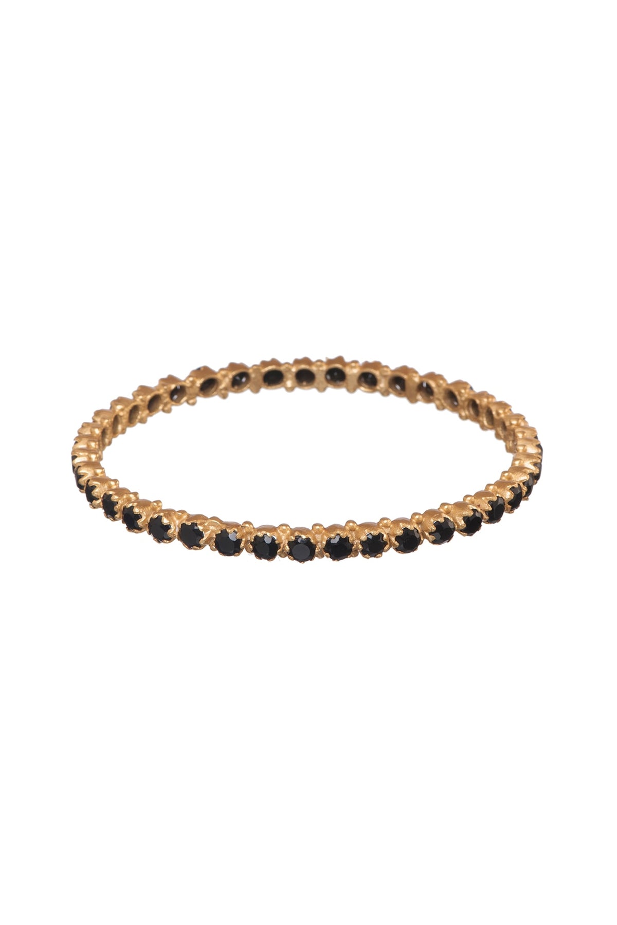 Gold Finish Black Onyx Bangle