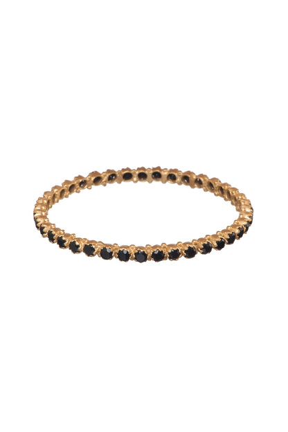 Gold Finish Black Onyx Bangle