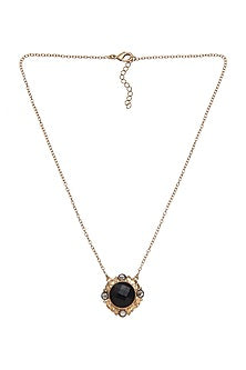 Gold Finish Onyx Necklace