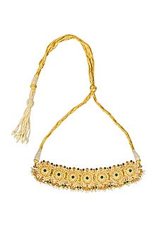 Gold Plated Green & Champagne Cz Choker Necklace