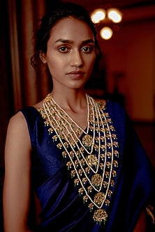 Gold Plated Green Onyx Beaded Choker Necklace