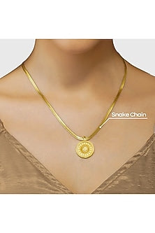 Gold Plated Sun & Moon Coin Pendant Necklace
