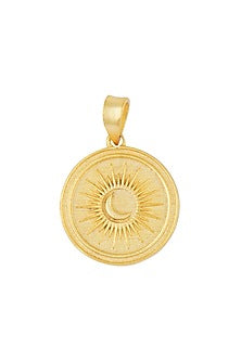 Gold Plated Sun & Moon Coin Pendant Necklace