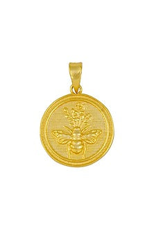 Gold Plated Bee Coin Pendant Necklace