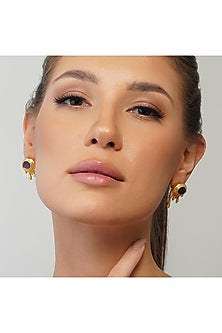 Gold Plated Amethyst Stud Earrings