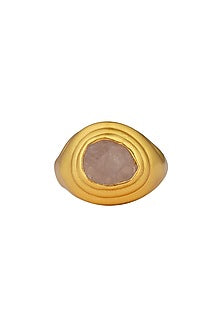 Gold Plated Rose Quartz Ring