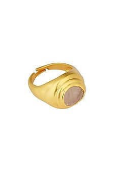 Gold Plated Rose Quartz Ring