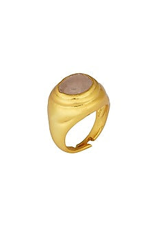 Gold Plated Rose Quartz Ring