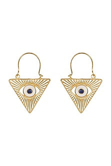 Gold Plated Blue Lapis Stud Earrings