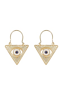 Gold Plated Blue Lapis Stud Earrings