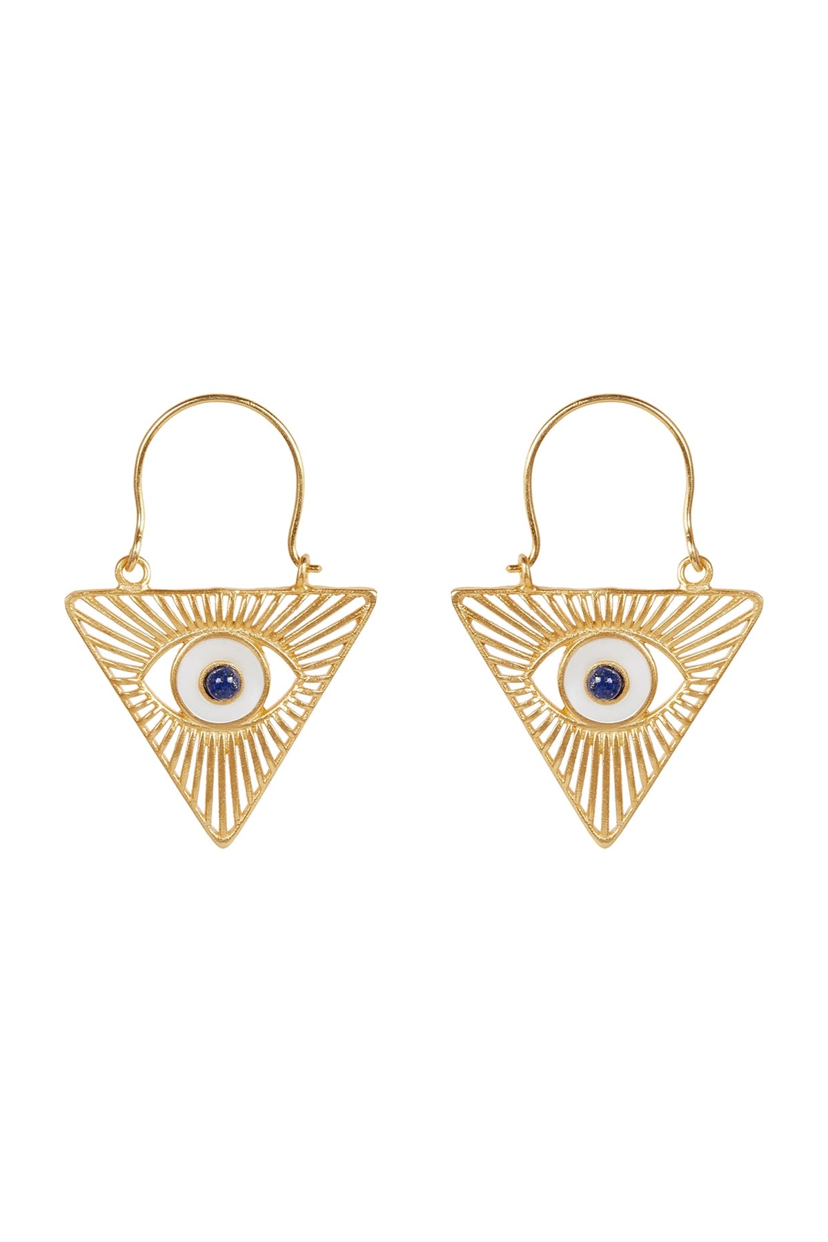 Gold Plated Blue Lapis Stud Earrings
