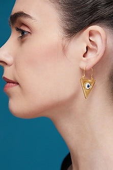 Gold Plated Blue Lapis Stud Earrings
