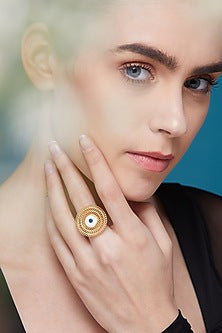 Gold Plated Mother Of Pearl Ring
