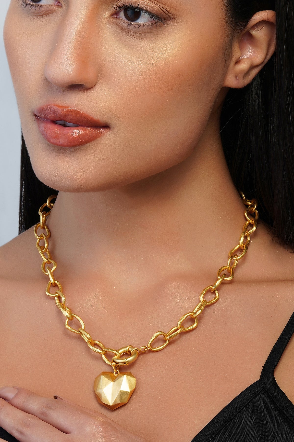 Gold Plated Heart Link Necklace
