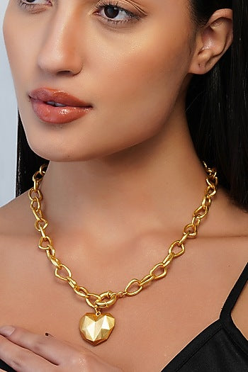Gold Plated Heart Link Necklace