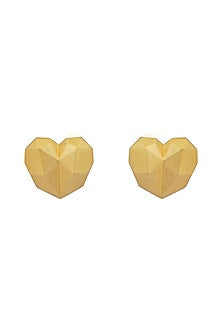 Gold Plated Heart Stud Earrings
