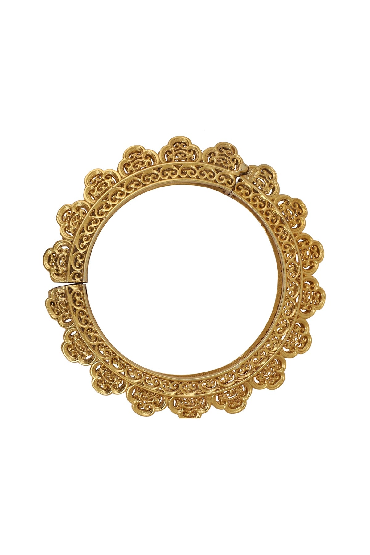 Gold Plated Freshwater Pearl Kada Bangle