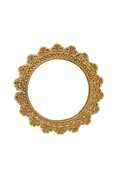 Gold Plated Freshwater Pearl Kada Bangle