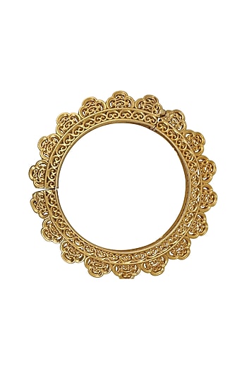 Gold Plated Freshwater Pearl Kada Bangle