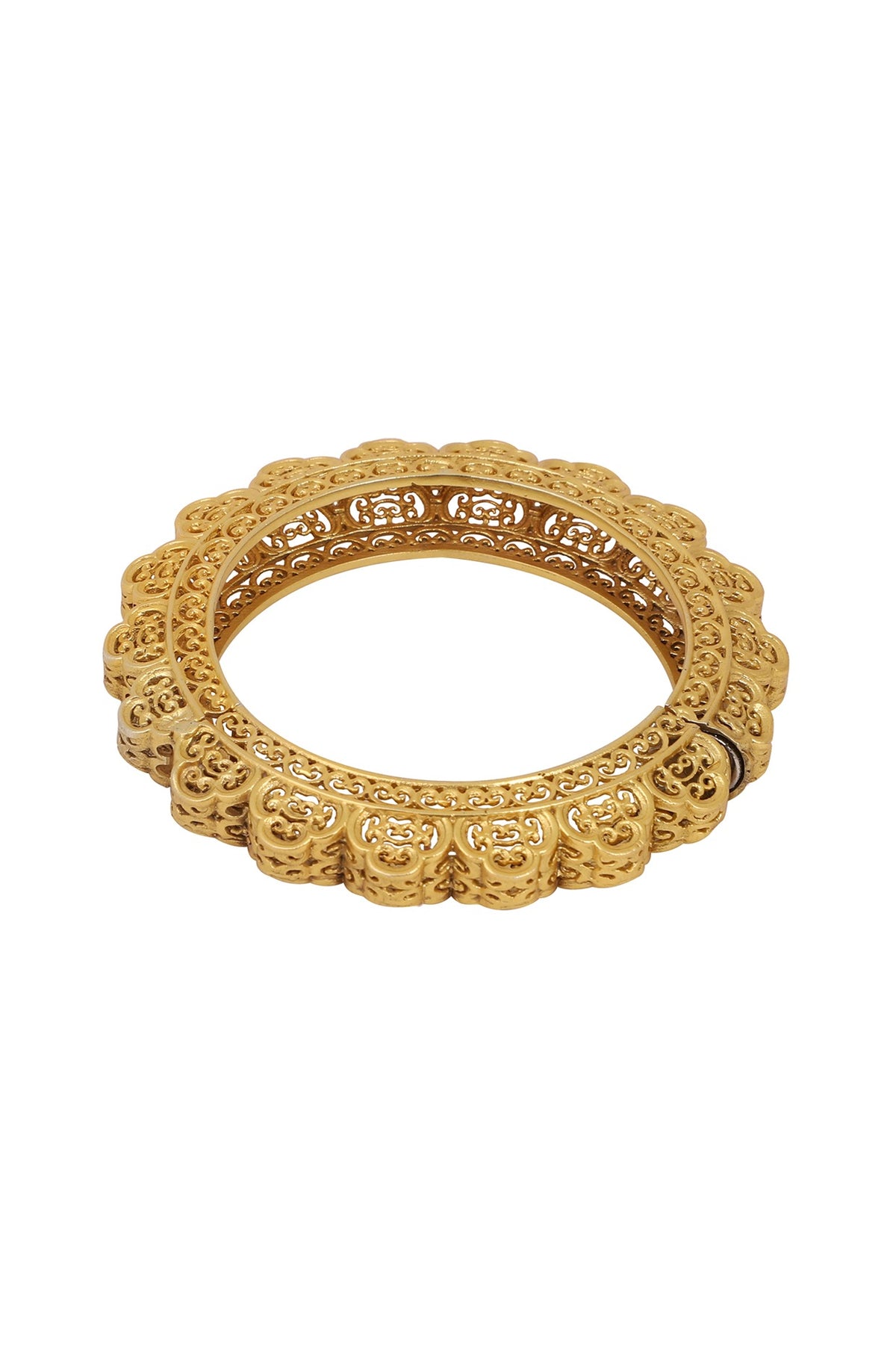 Gold Plated Freshwater Pearl Kada Bangle