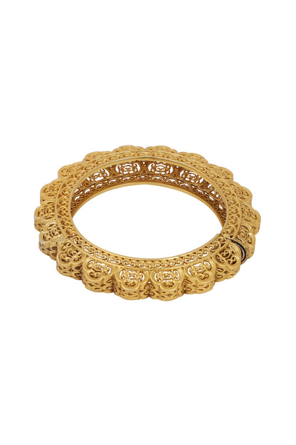 Gold Plated Freshwater Pearl Kada Bangle
