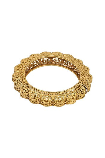 Gold Plated Freshwater Pearl Kada Bangle
