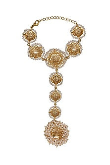 Gold Plated Pearl Hathphool