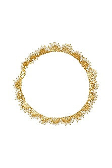 Gold Plated White Pearl Payal