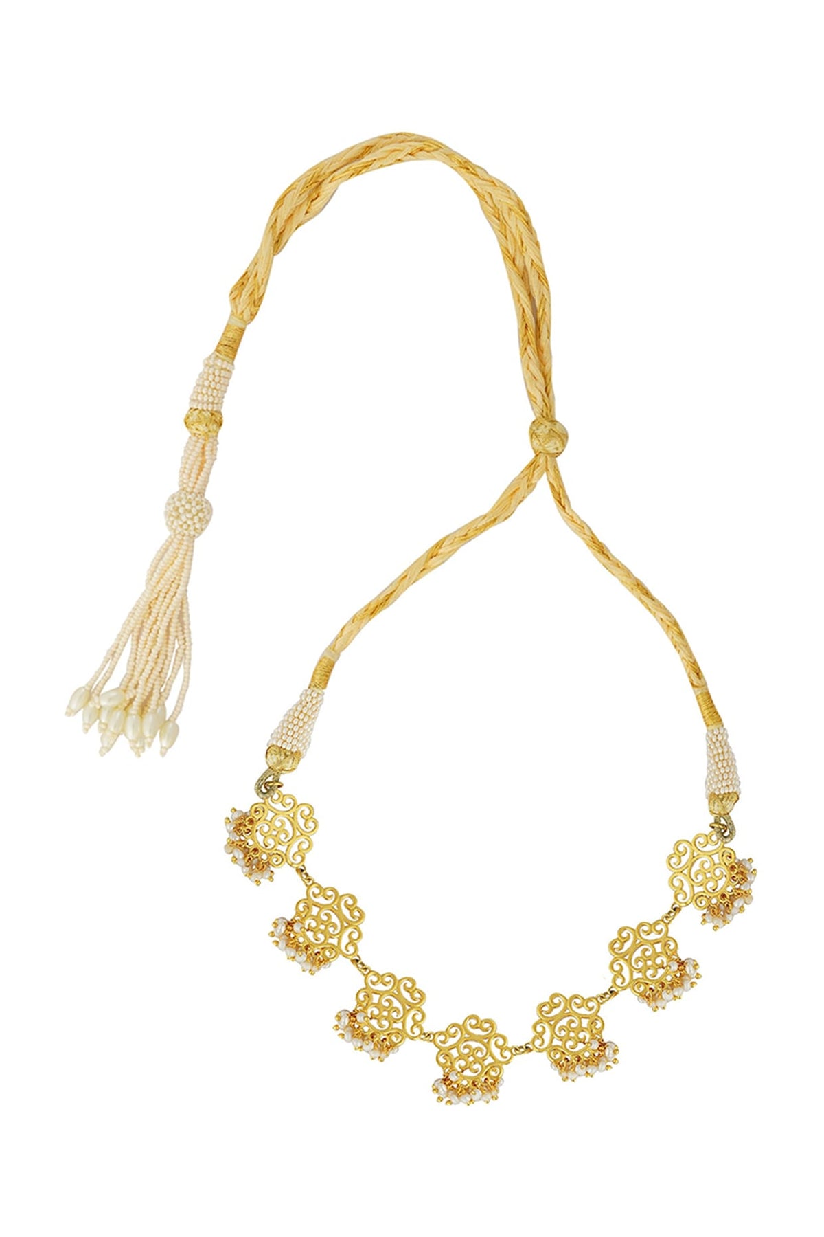 Gold Plated Handcrafted Pearl Bead Necklace