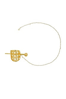 Gold Plated Handcrafted Hair Stick Clip