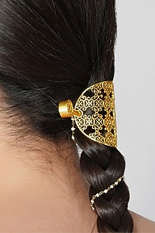 Gold Plated Handcrafted Hair Stick Clip