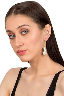 Gold Plated Pearl Thread Earrings