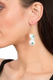 Gold Plated Pearl Thread Earrings