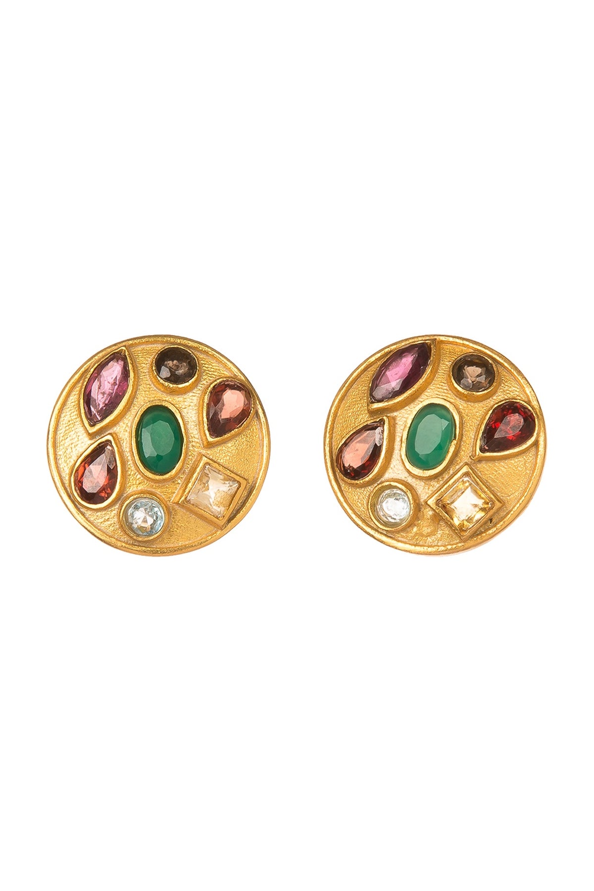 Gold Plated Sapphire Stud Earrings