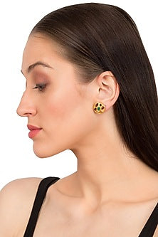 Gold Plated Sapphire Stud Earrings