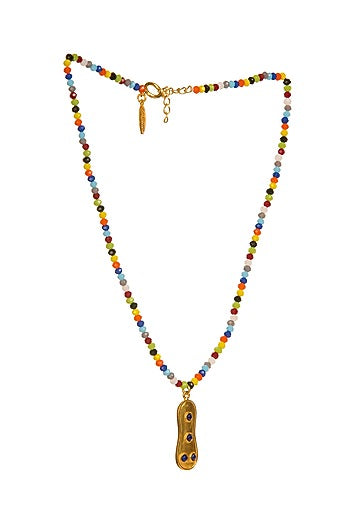 Gold Plated Beaded Pendant Necklace
