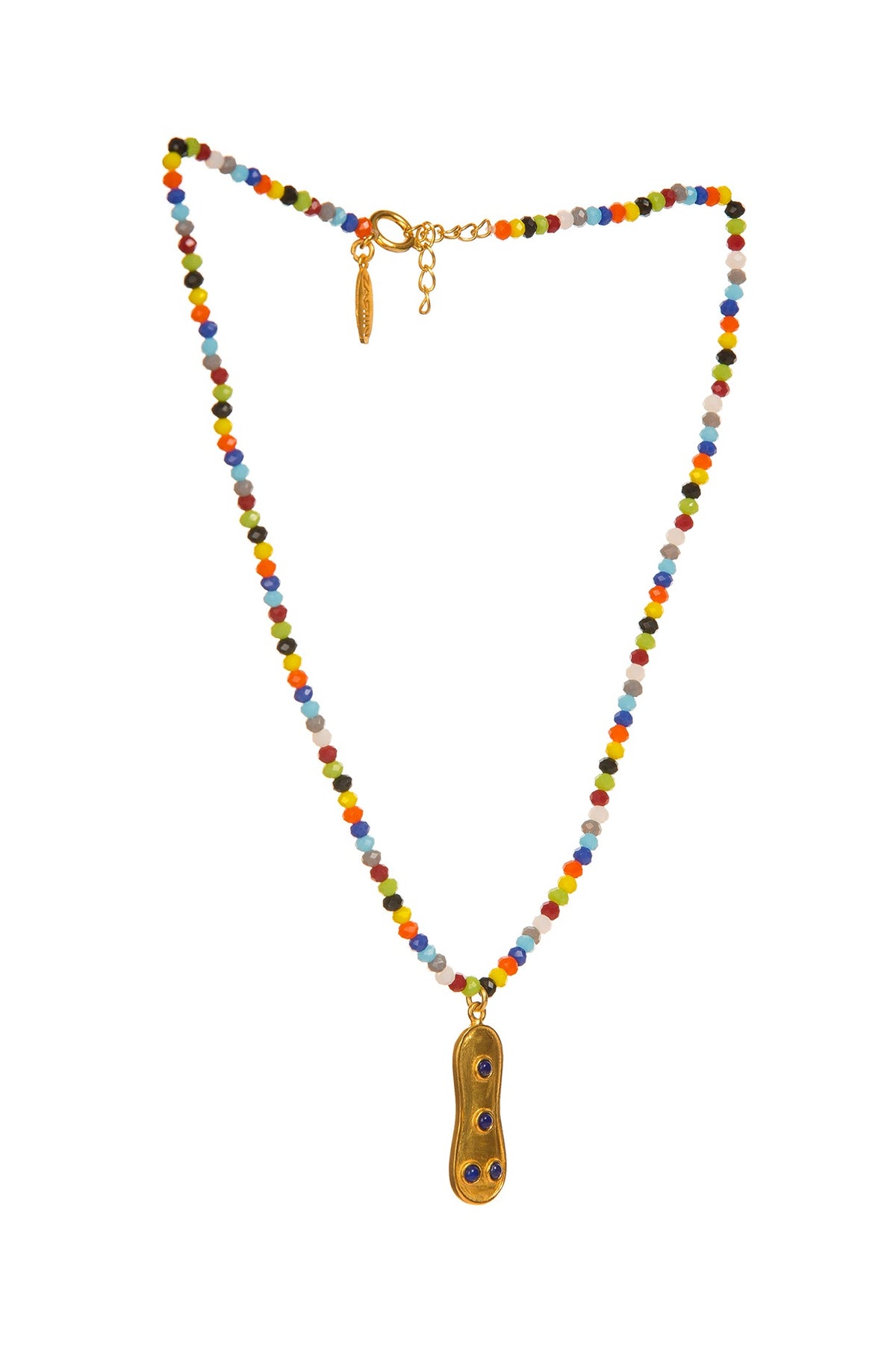 Gold Plated Beaded Pendant Necklace