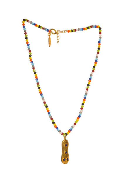 Gold Plated Beaded Pendant Necklace