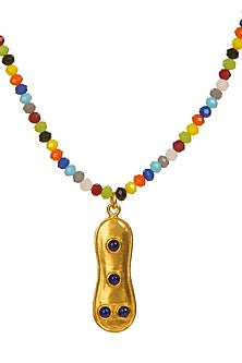 Gold Plated Beaded Pendant Necklace