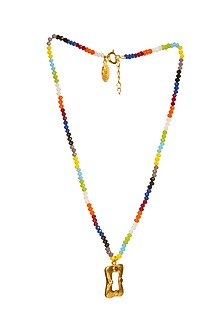 Gold Plated Pendant Necklace With Beads