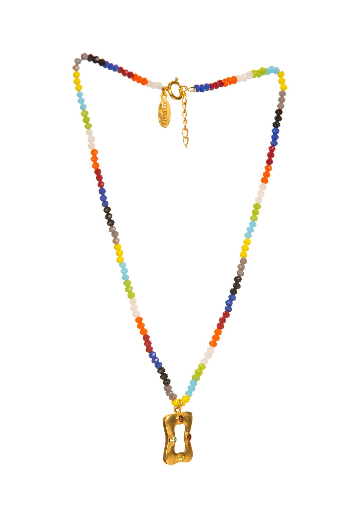Gold Plated Pendant Necklace With Beads