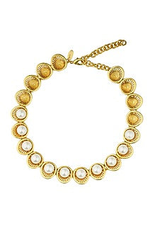 Gold Plated Shell Pearl Necklace